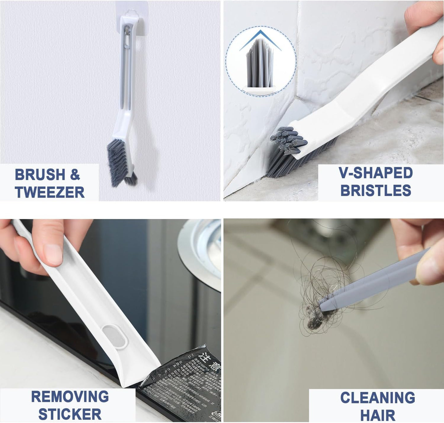 Kit cepillos limpieza drenaje baño inodoro