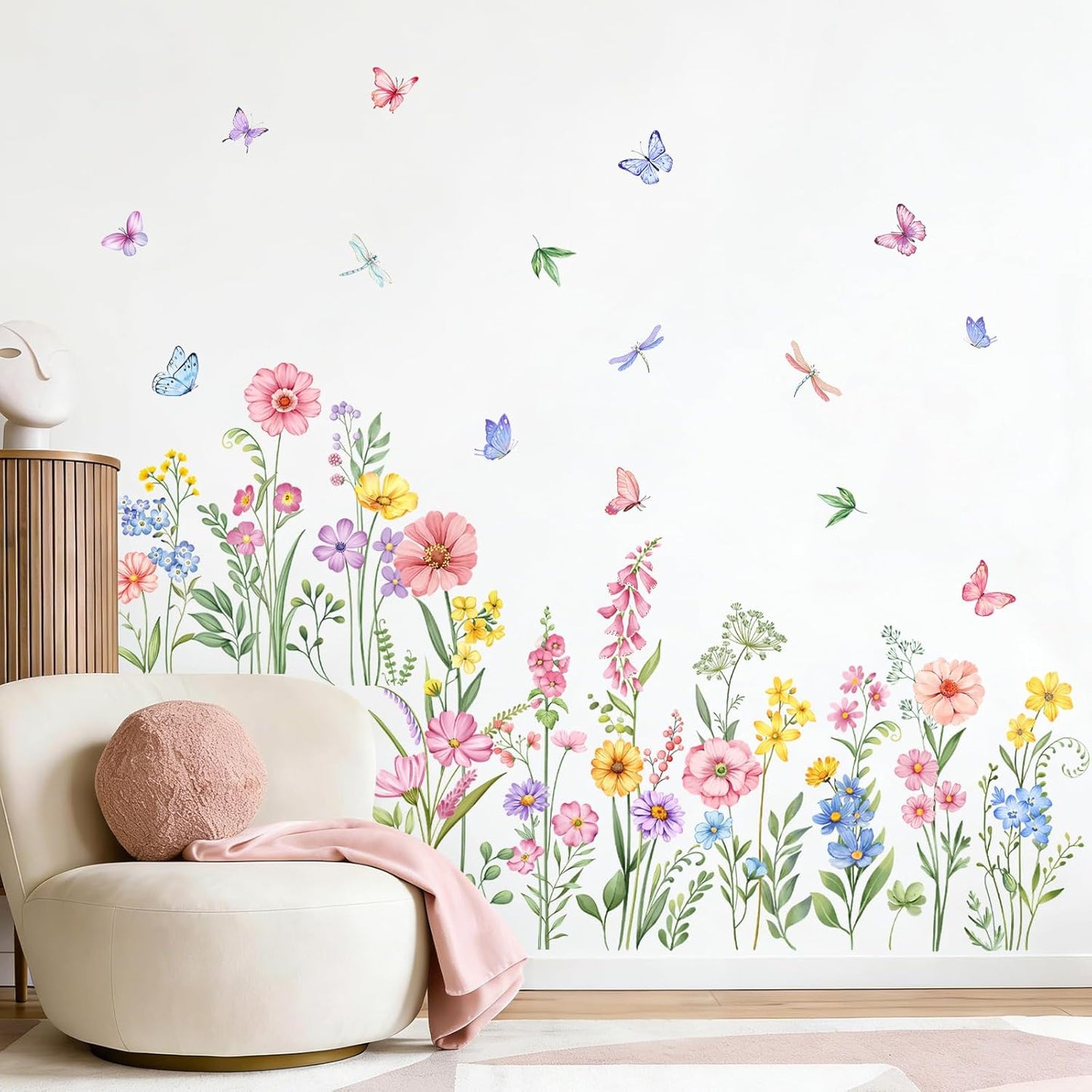 Adhesivos florales mariposa para pared sala cocina