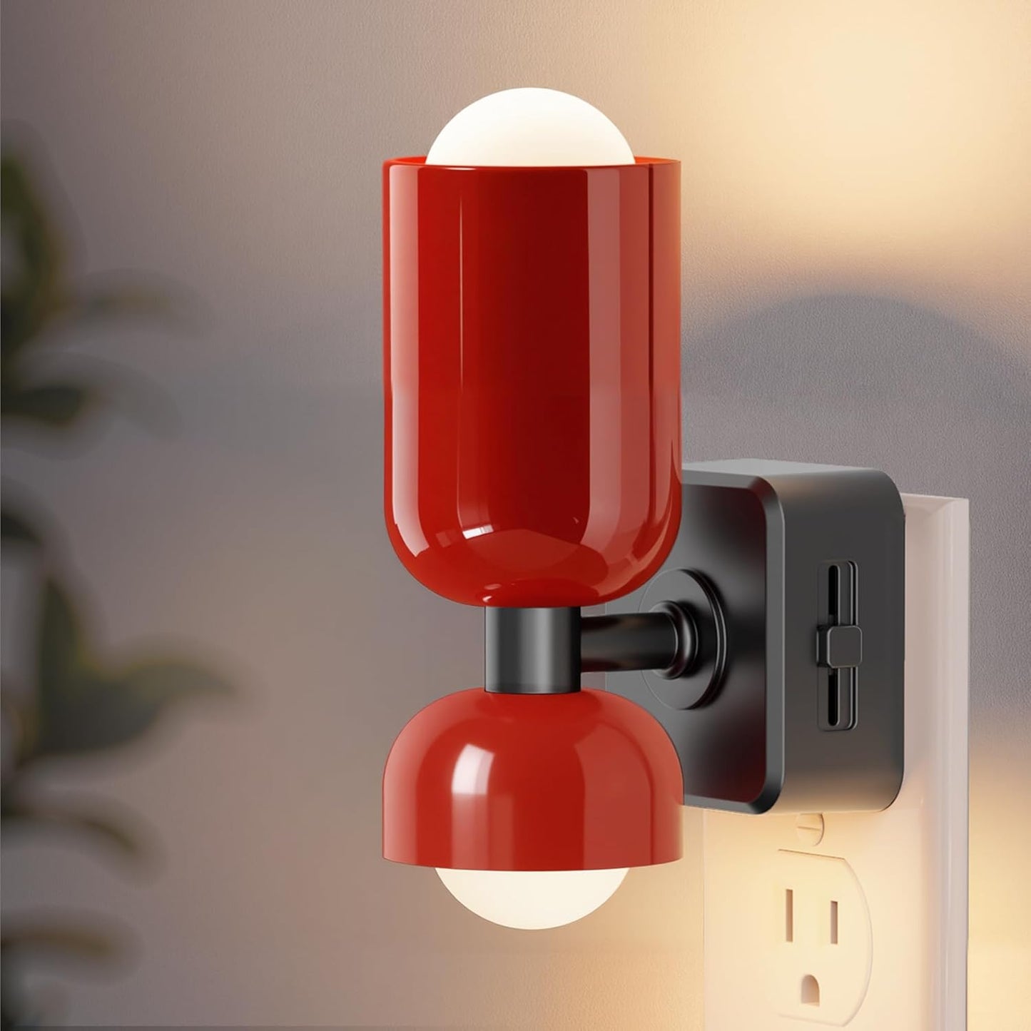 Luz Nocturna Regulable Enchufable Metal Moderno