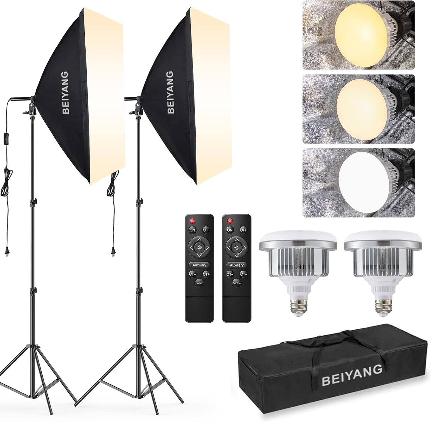 Kit Softbox 2x20x28pulg con 2 bombillas LED E27