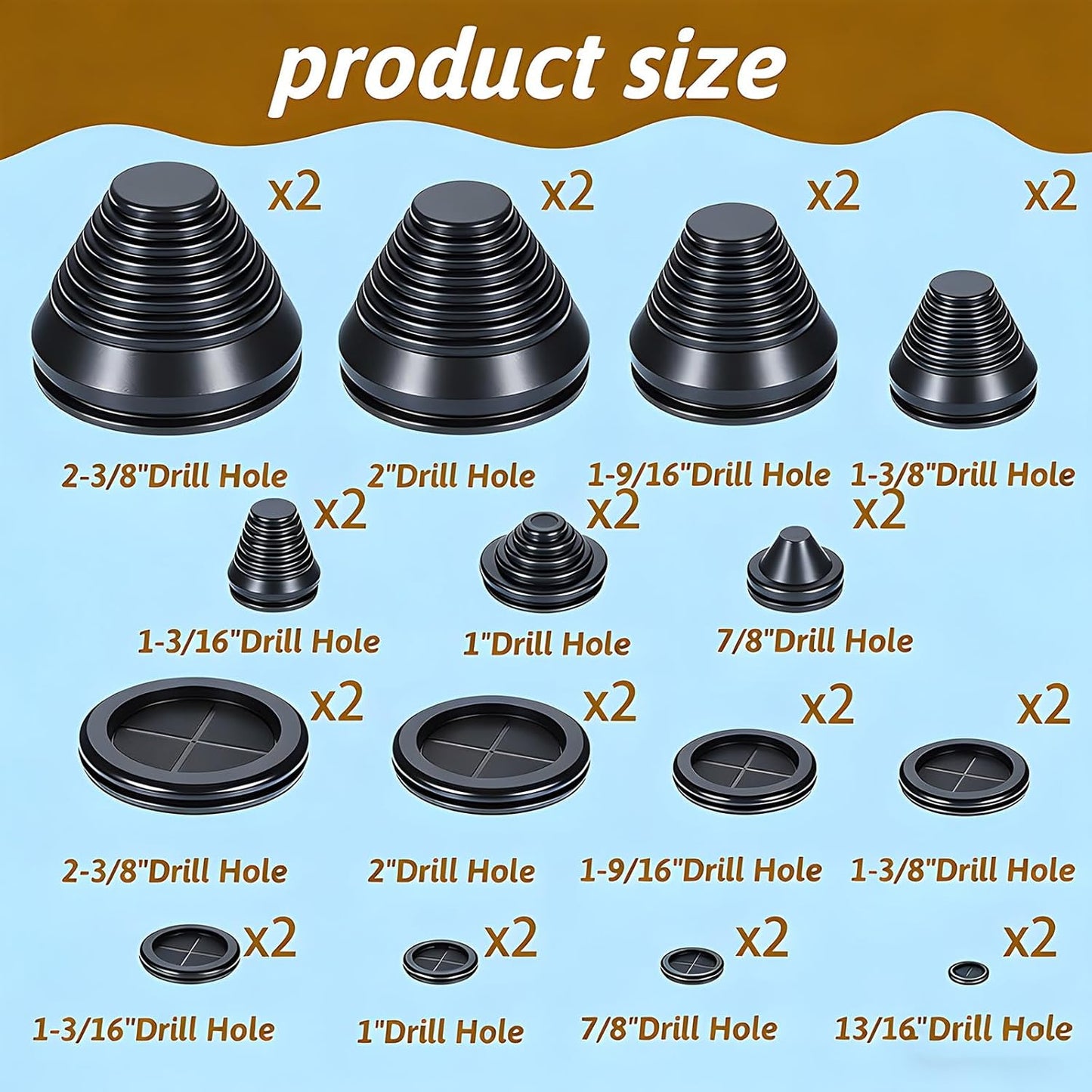 Kit 30 Ojales Goma Tapones Doble Cara Retractil Corte Cables