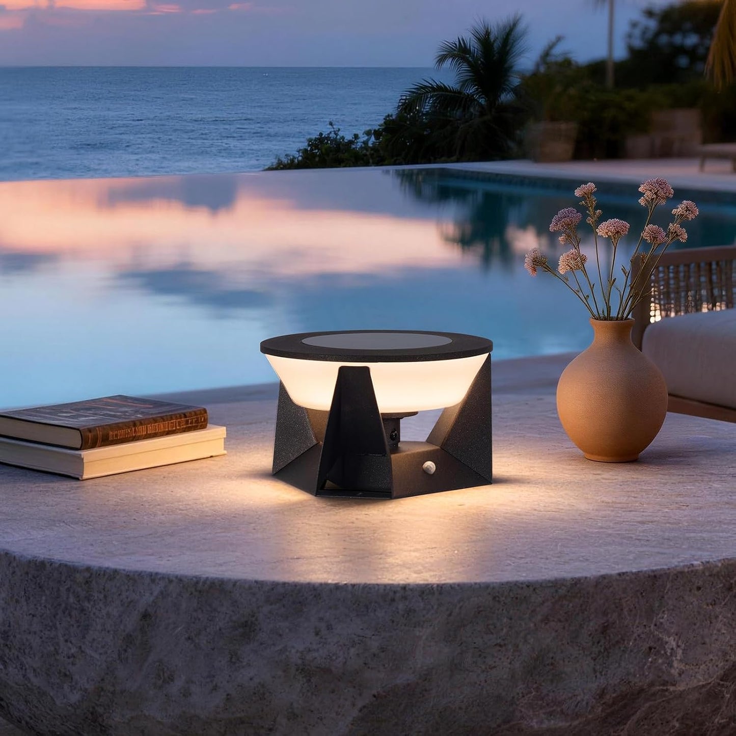 Farol solar IP54 impermeable exterior 7pulg luz 3000K