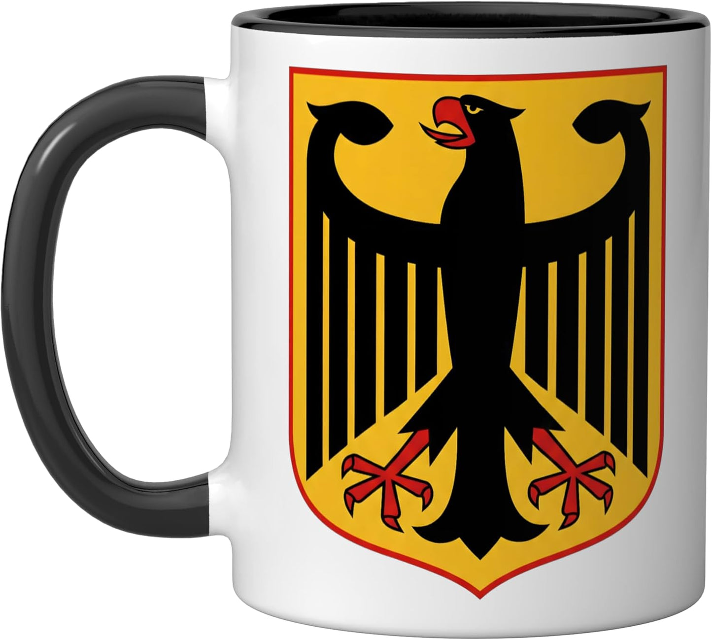 Taza cerámica German Armorial Bearings Eagle Shield negra/blanca