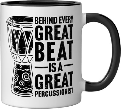 Taza Cerámica para Djembe Negro/Blanco