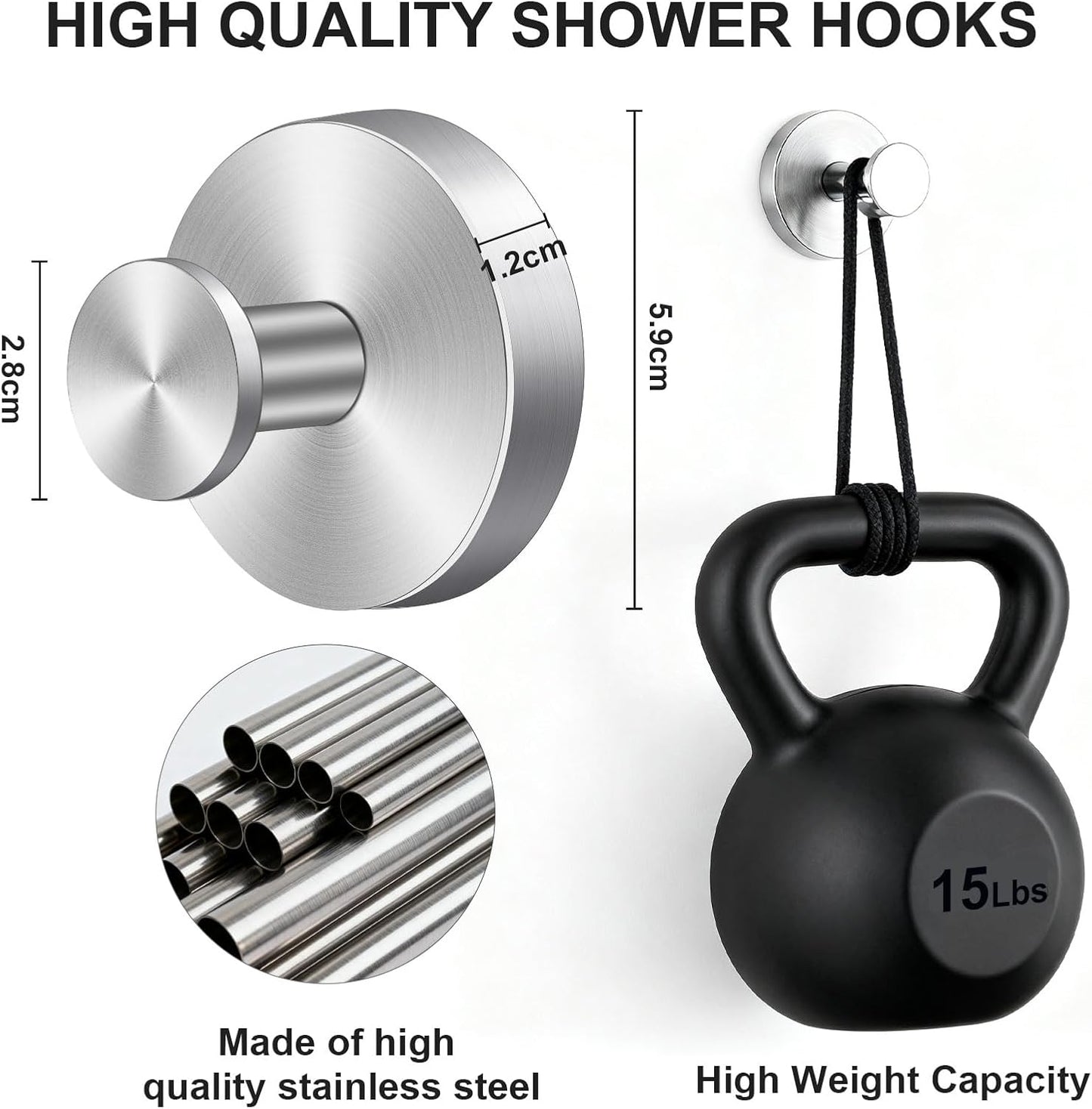 Ganchos ventosa acero inox para puerta cristal sin taladro