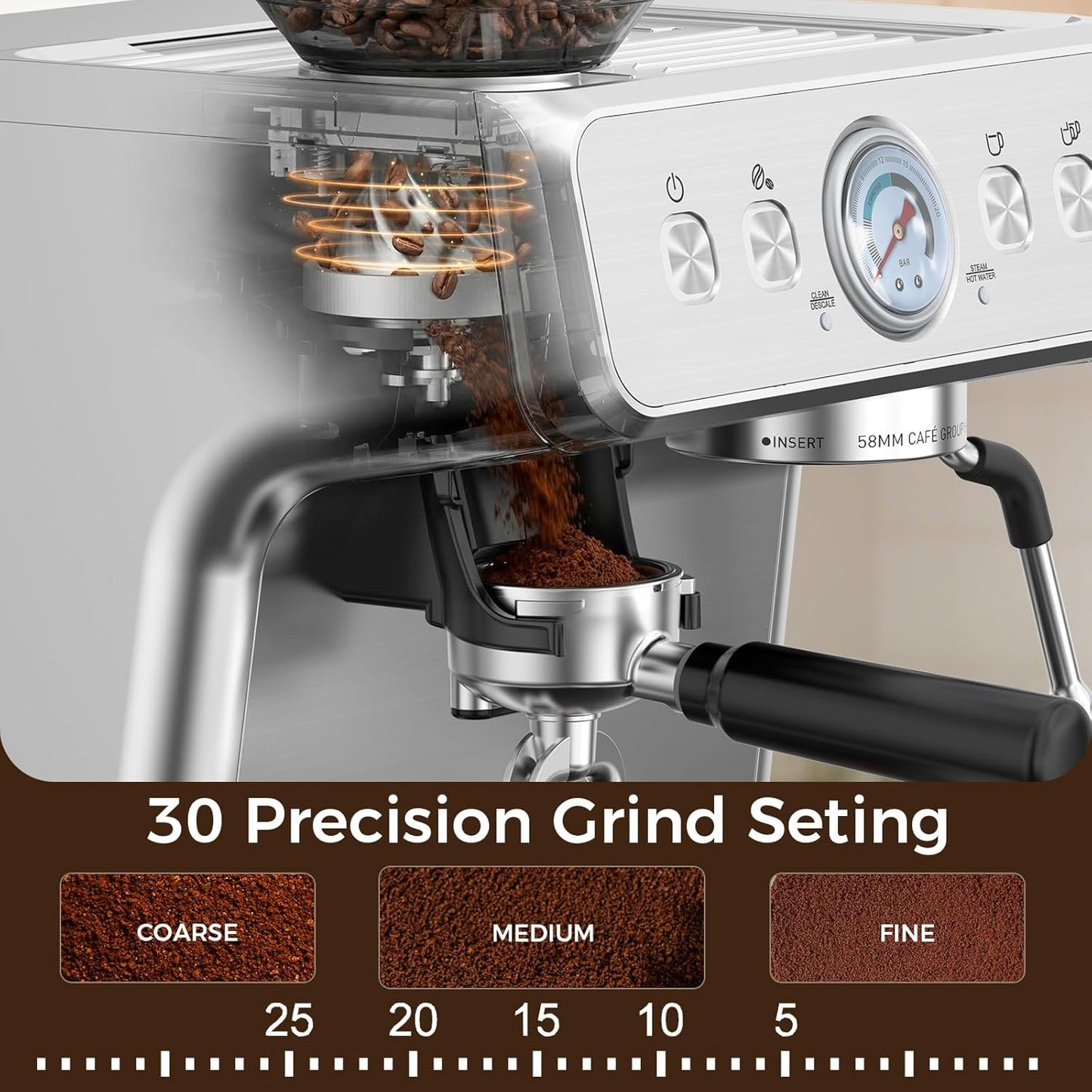 Cafetera Espresso Profesional con Espumador Leche