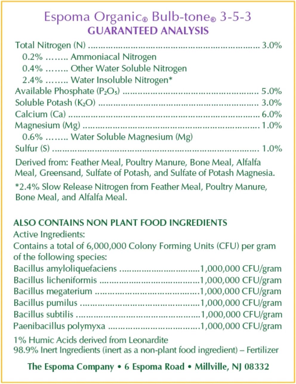 Espuma BT4 Fertilizante Plantas 3-5-3 4lb