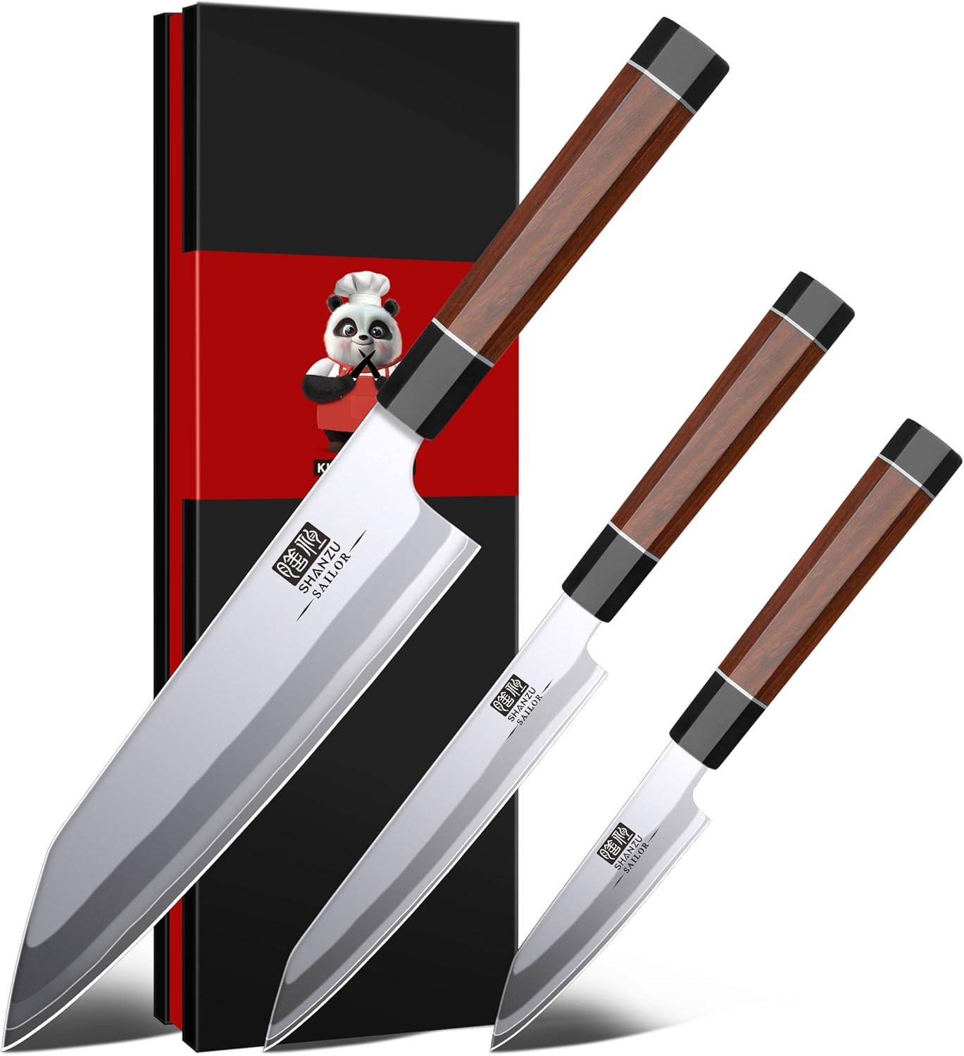 Set 3 Cuchillos Chef y Cuchillo Pelar 3.75pulg