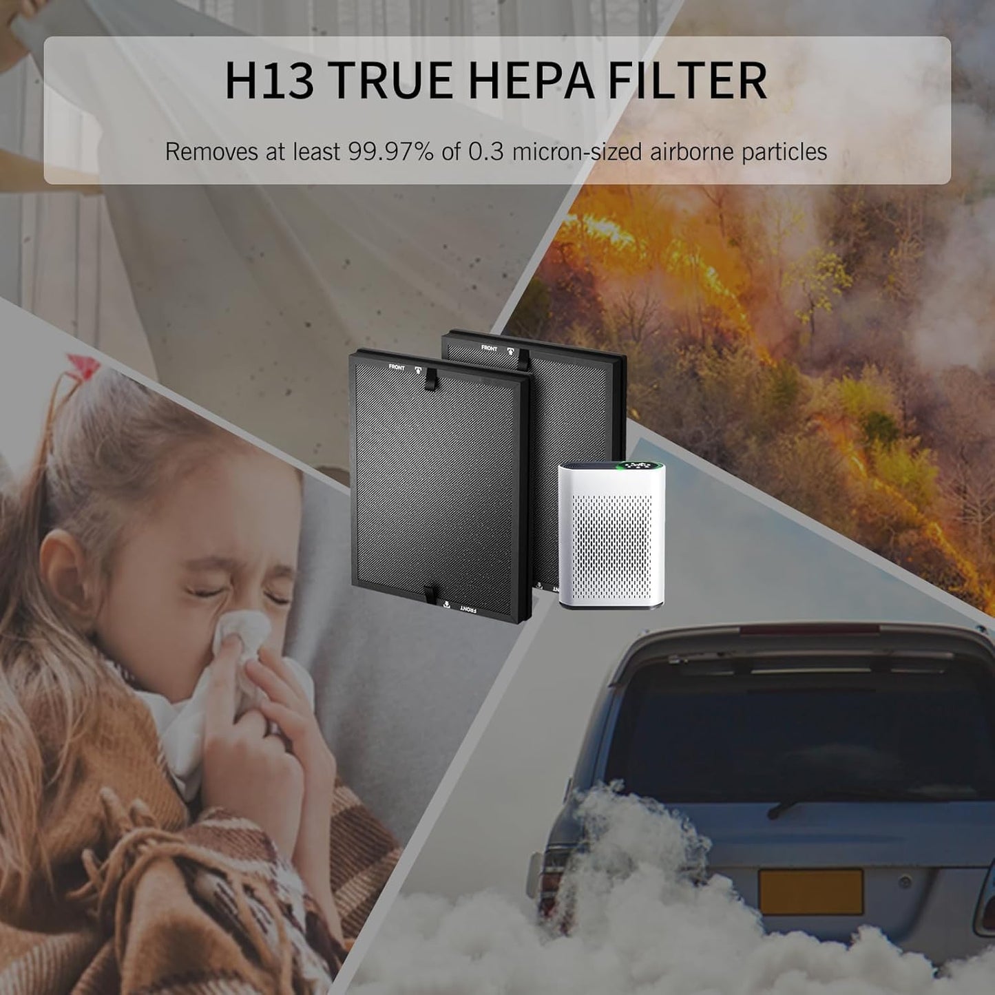 2 Filtros HEPA 3en1 Repuesto ECOSELF HAP602