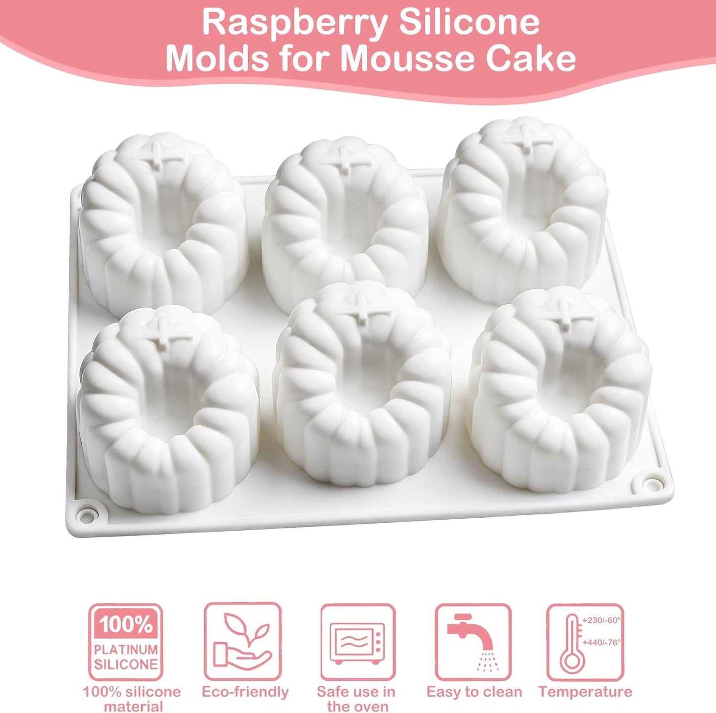 Molde de silicona 3D de frambuesa para mousse, chocolate y postres