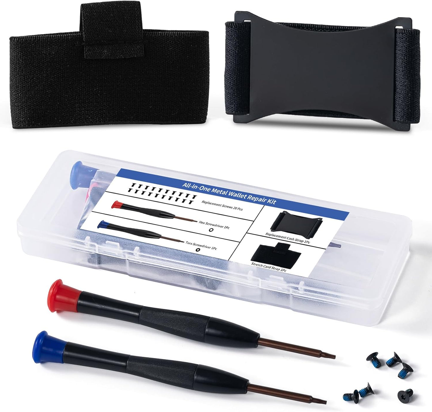 Kit repuesto monedero 25 piezas con tornillos y herramientas
