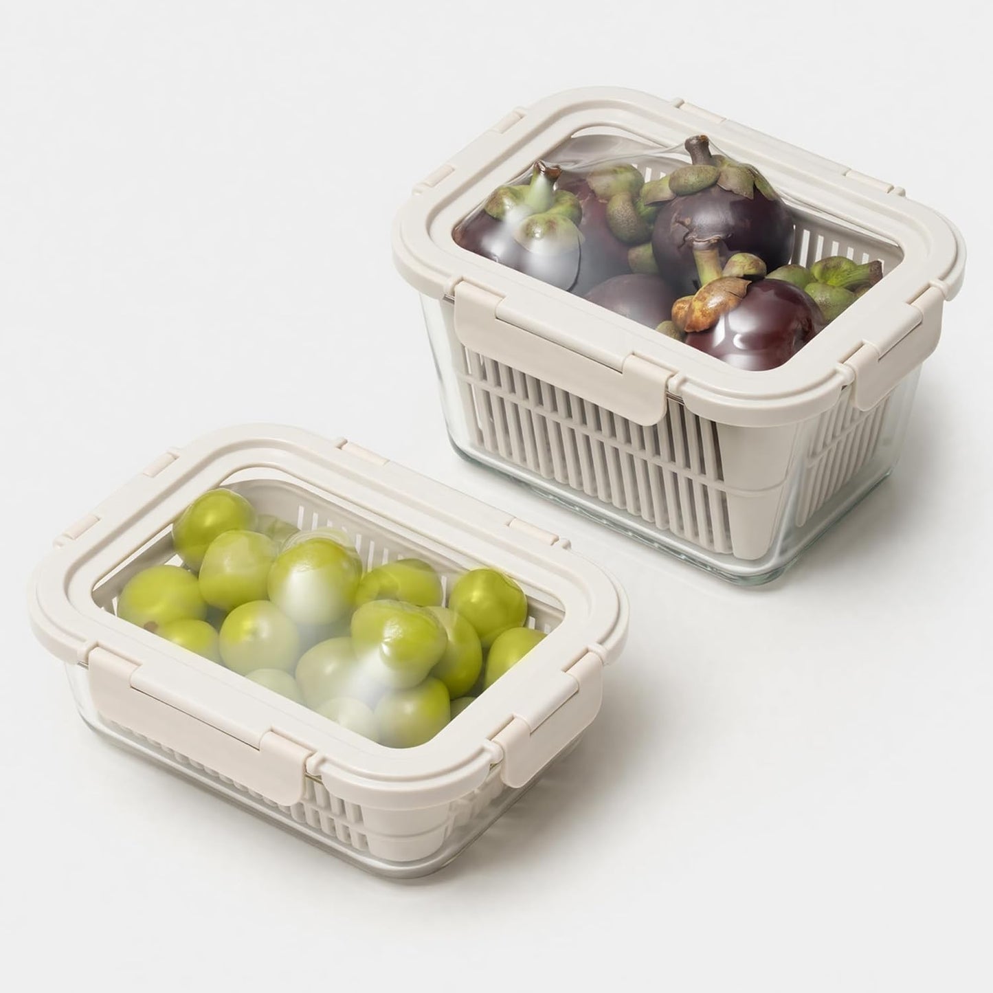 Porta frutas vidrio 5en1 para cortar sin BPA