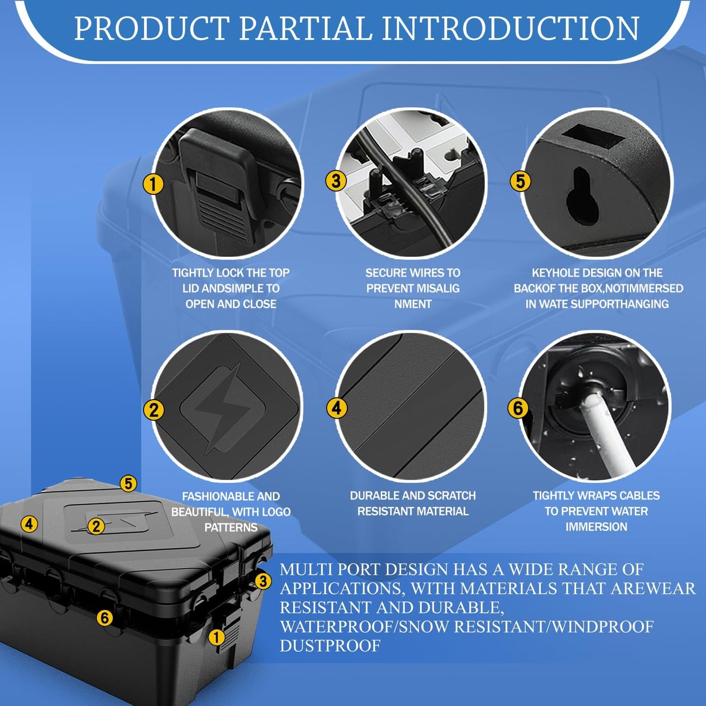 Caja eléctrica exterior impermeable IP54 para luces y bomba