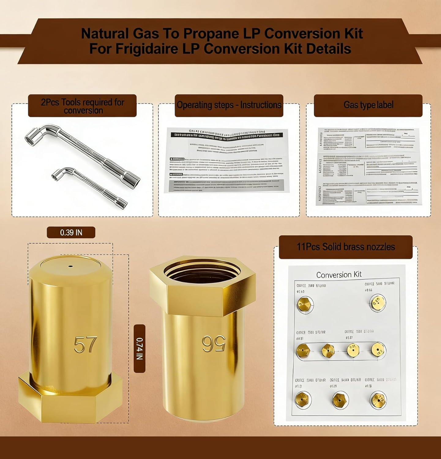 Kit conversión gas natural a propano para Frigidaire