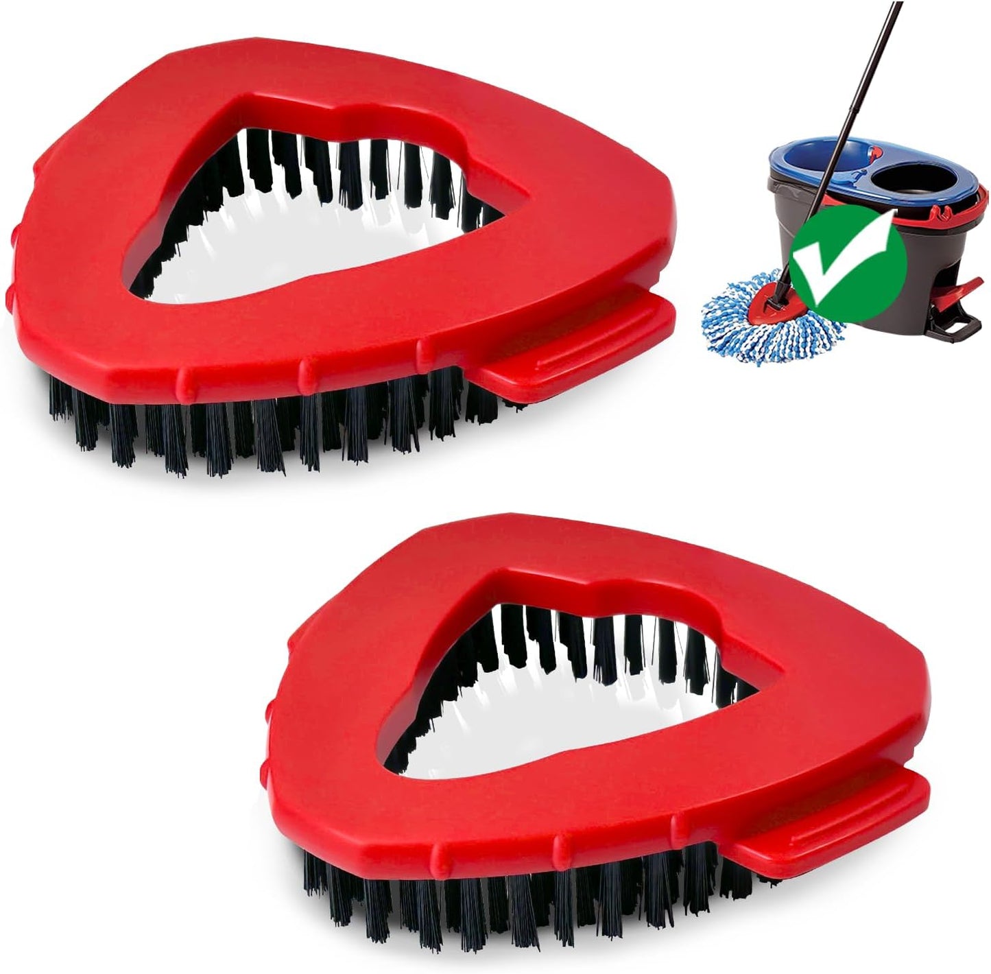 Cabezal trapeador comp. RinseClean 2 cepillos cerdas duras