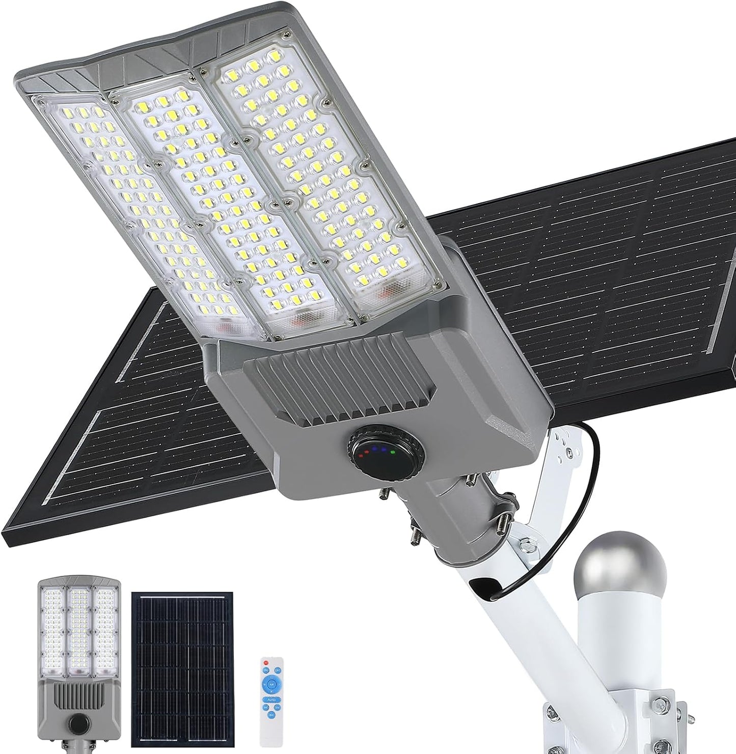 Luz solar 12000W aluminio sensor movimiento 6500K gris