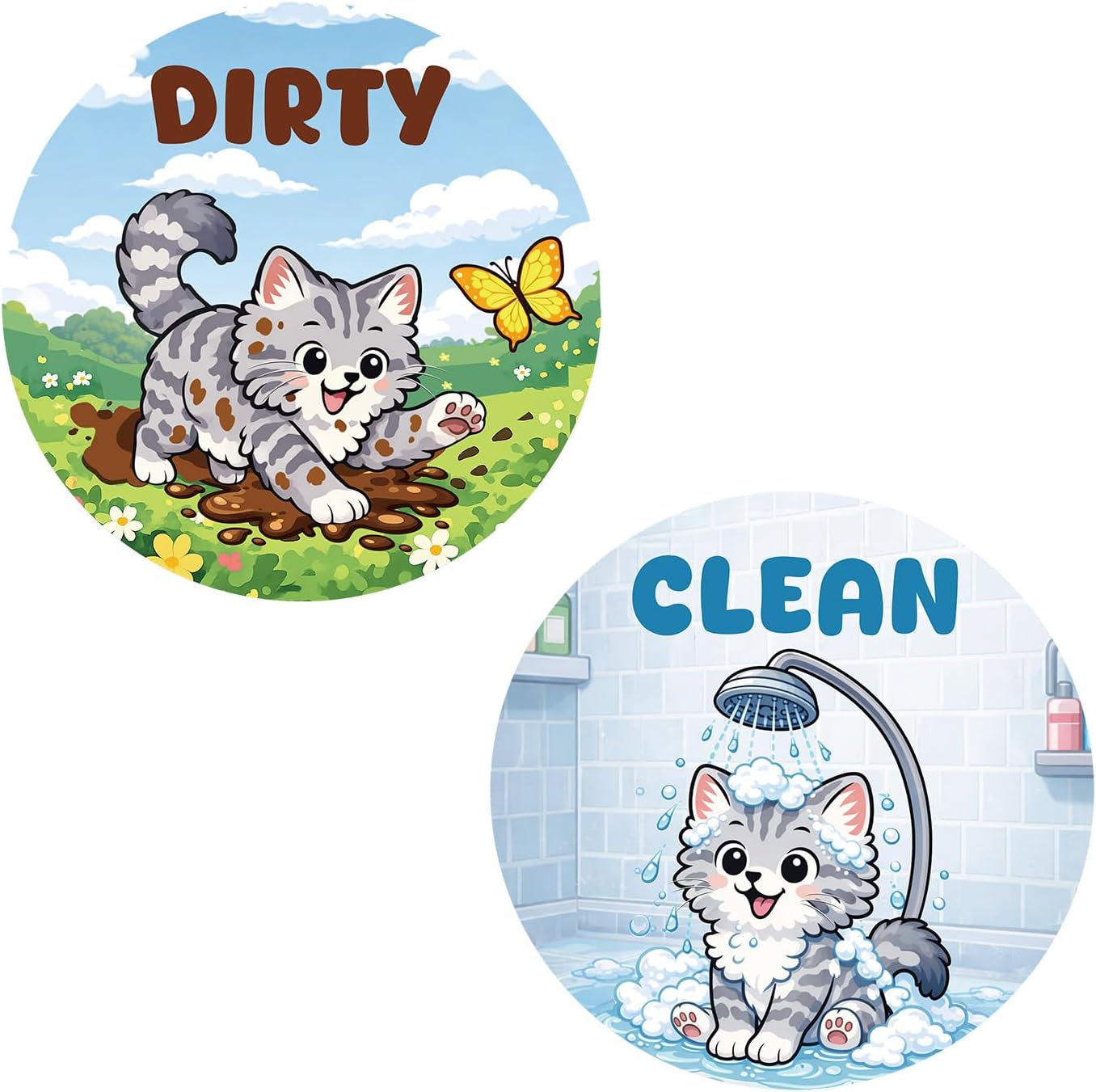 Imán magnético lavavajillas diseño gato reversible cocina