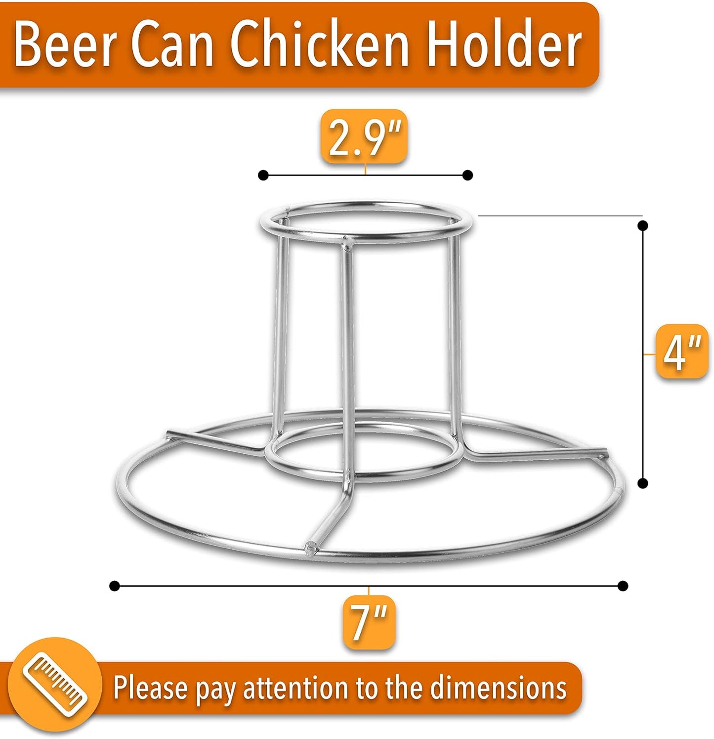 Soporte pollo acero inox para latas parrilla