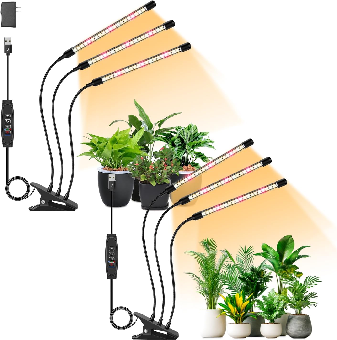 Luz LED espectro completo 3 cabezales 10 niveles