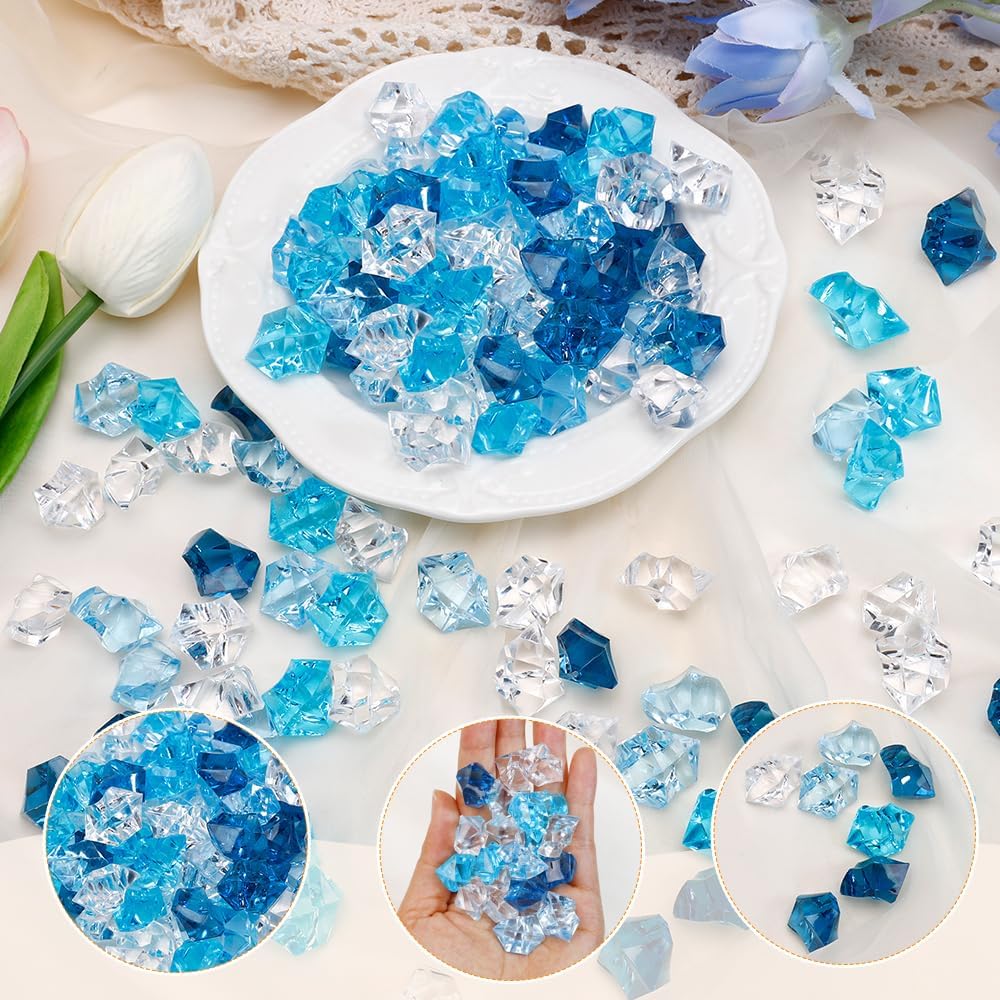 160 Cubos Hielo Plástico para Pecera Mesa Centros Bodas
