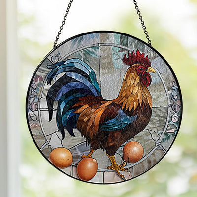 Atrapasoles cristal 6pulg gallo y huevos
