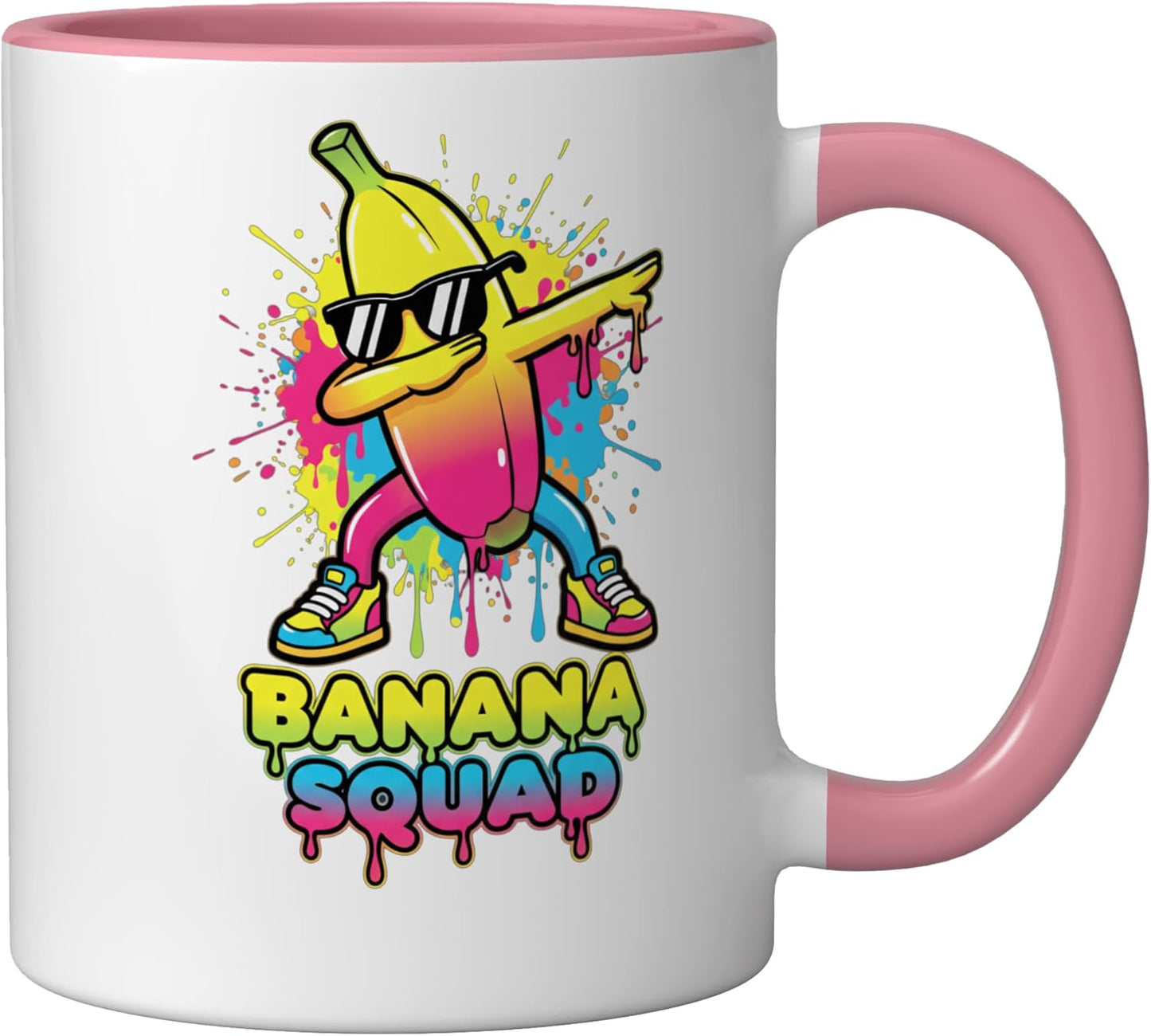 Taza cerámica Banana Squad Dabbing Fruta Fiesta Rosa/Blanco
