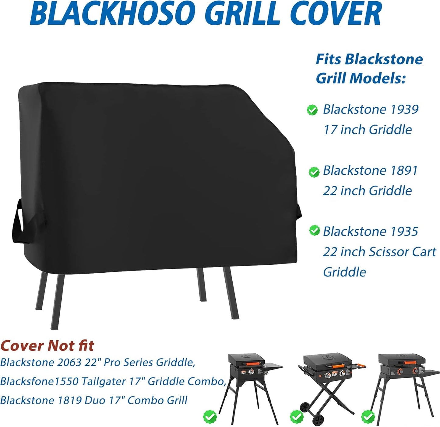 Cubierta parrilla Blackstone 17/22 pulg con capucha