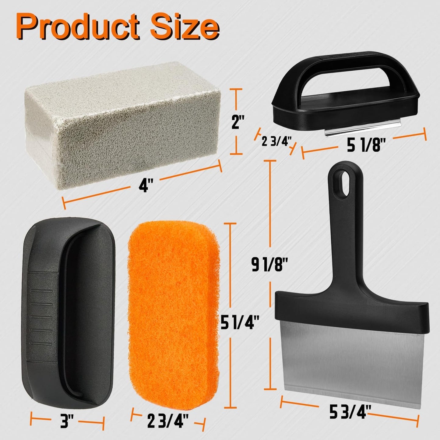 Kit limpieza plancha Blackstone 15 pzas raspador ladrillo estropajo