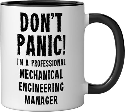 Taza Cerámica Ingeniero Mecánico Negro/Blanco