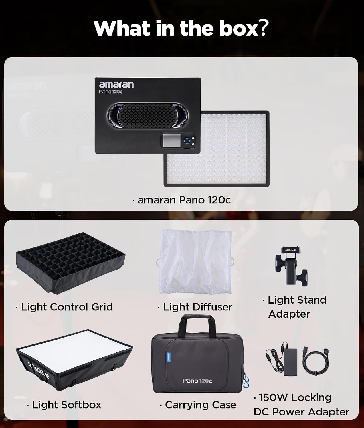 Kit luz LED RGBWW 120W ultra delgada para estudio y exterior