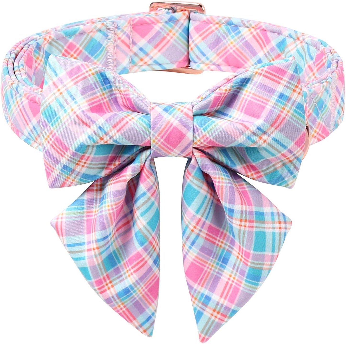 Collar Pascua perro lazo marinero rosa hebilla metal