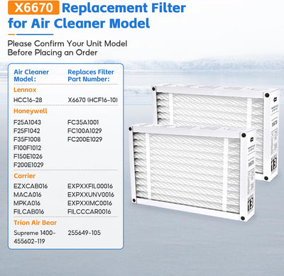 2 Filtros MERV 13 comp Lennox X6670 HCF16-11