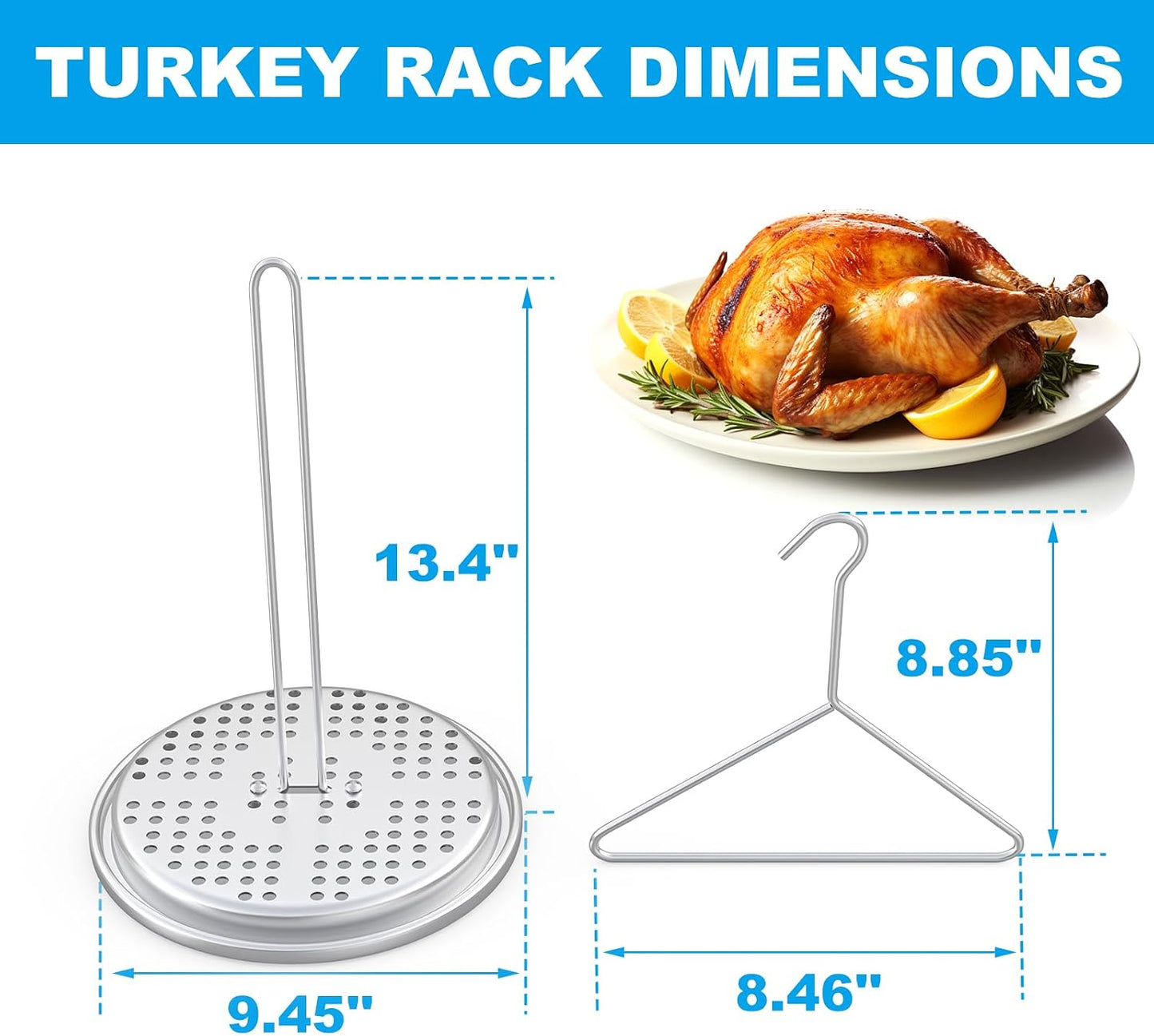 Kit accesorios freidora pavo soporte pollo aves gancho elevacion