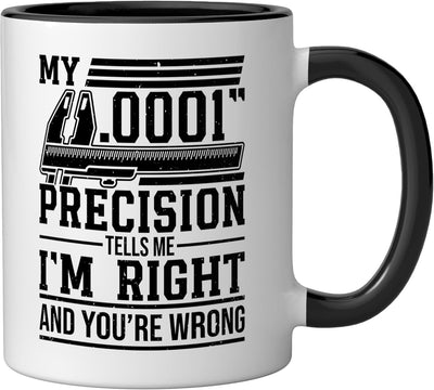 Taza cerámica para operador CNC negra/blanca