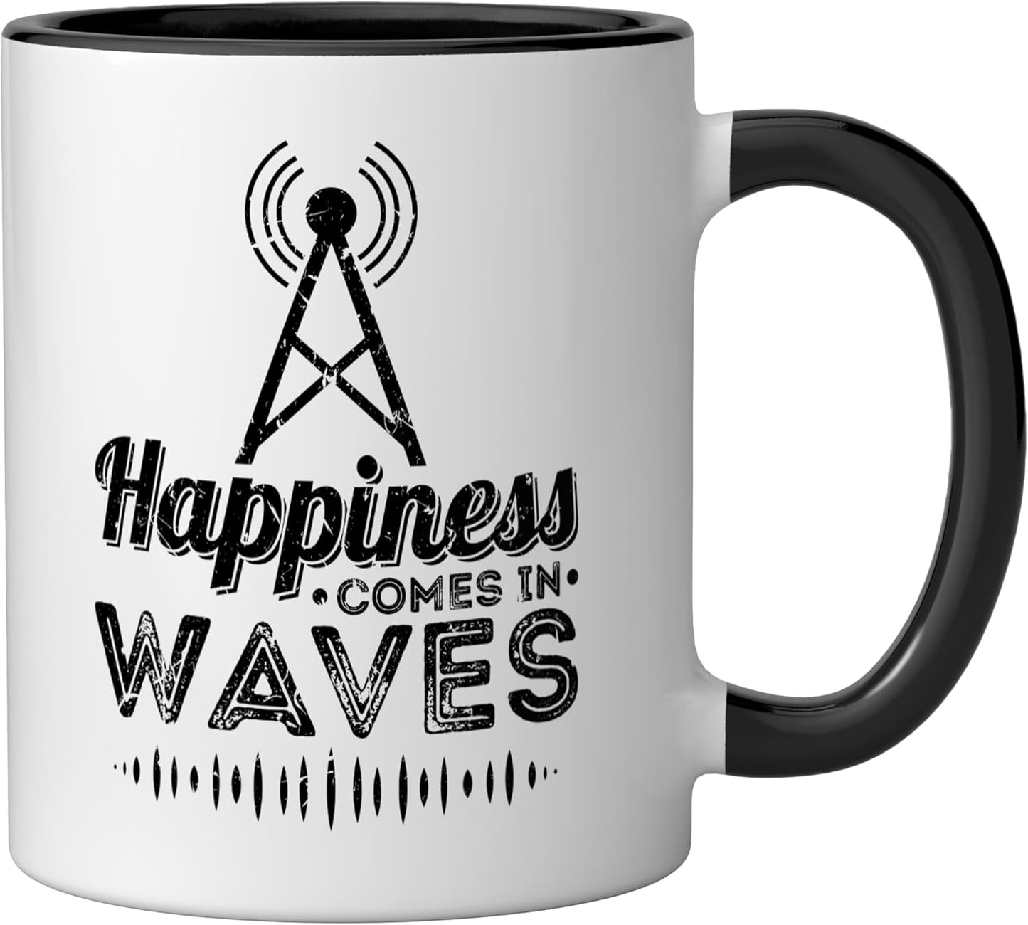 Taza Cerámica Código Morse Radio Amadora Negro/Blanco