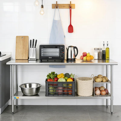 Mesa Acero Inox 18x60pulg Estantería Inferior Cocina Comercial