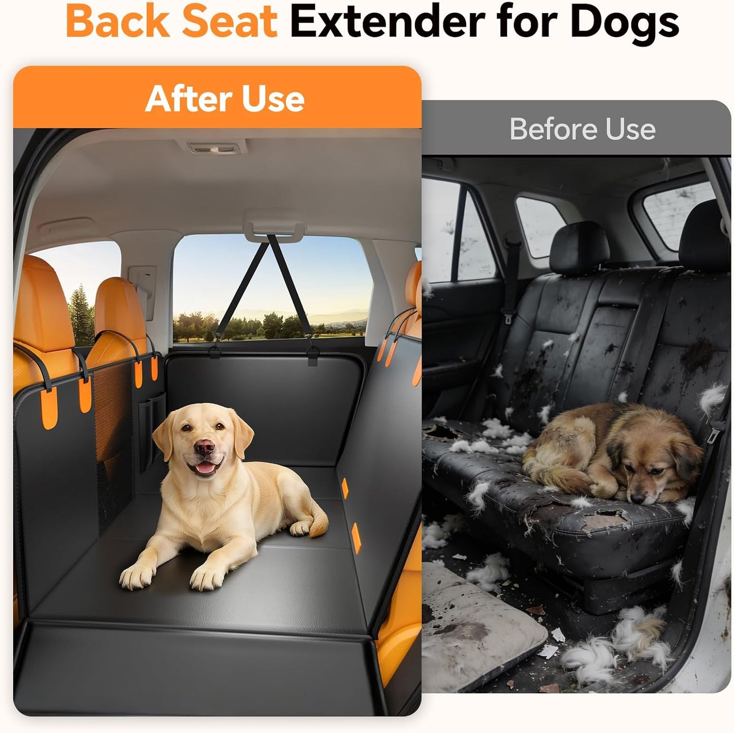 Funda asiento perro piel sintética extensor trasero ajustable