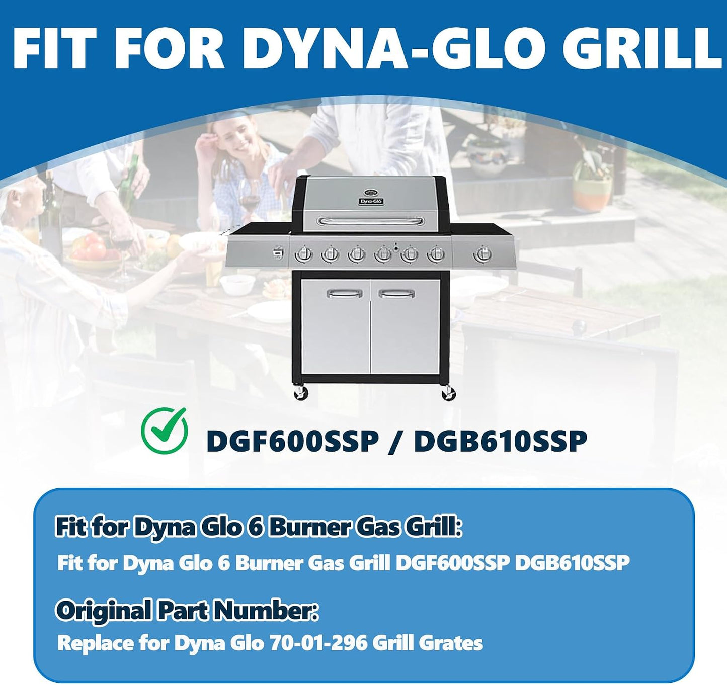 Rejillas parrilla Dyna Glo 6 Pzas 70-01-296