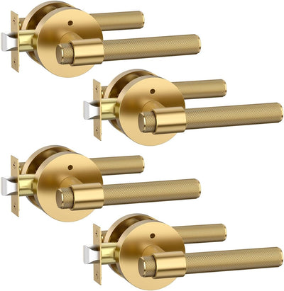 4 Manijas Puerta Bronce Champán Resistentes Interiores