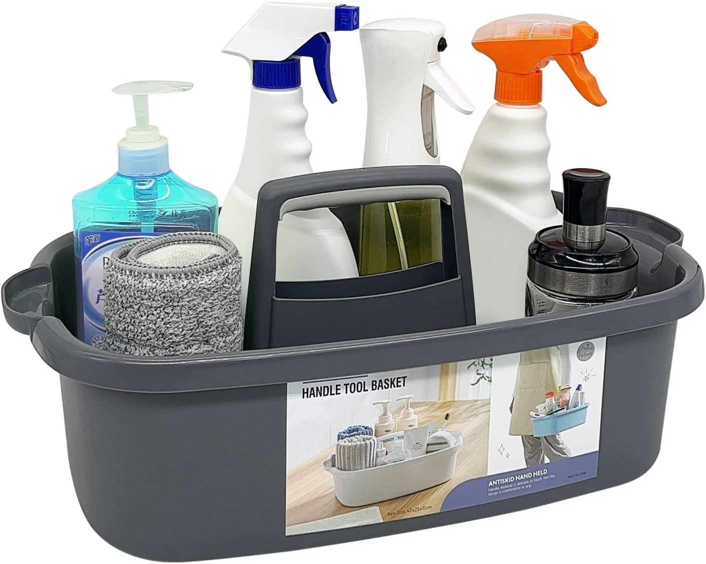 Organizador plástico multiusos con asa para ducha y baño