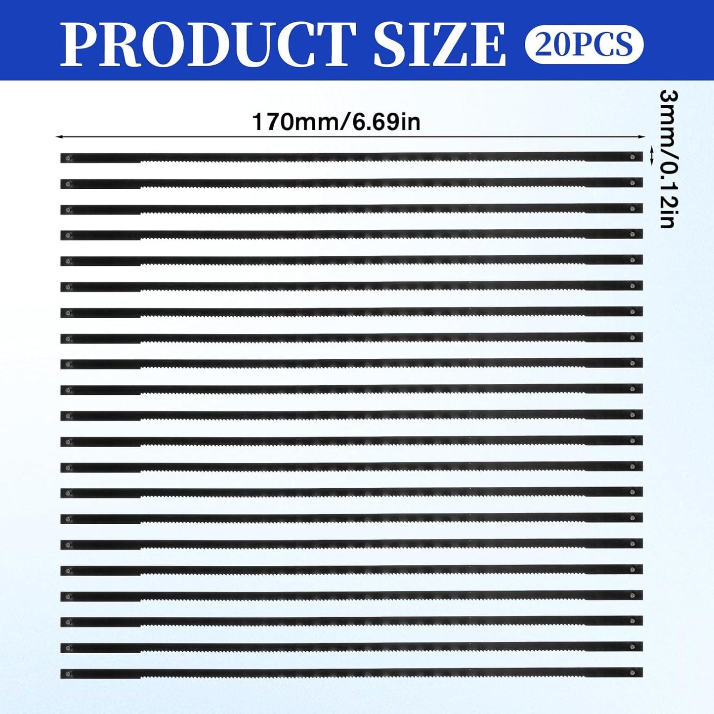 Set 20 hojas sierra metal 6.7pulg acero alto carbono 24 TPI