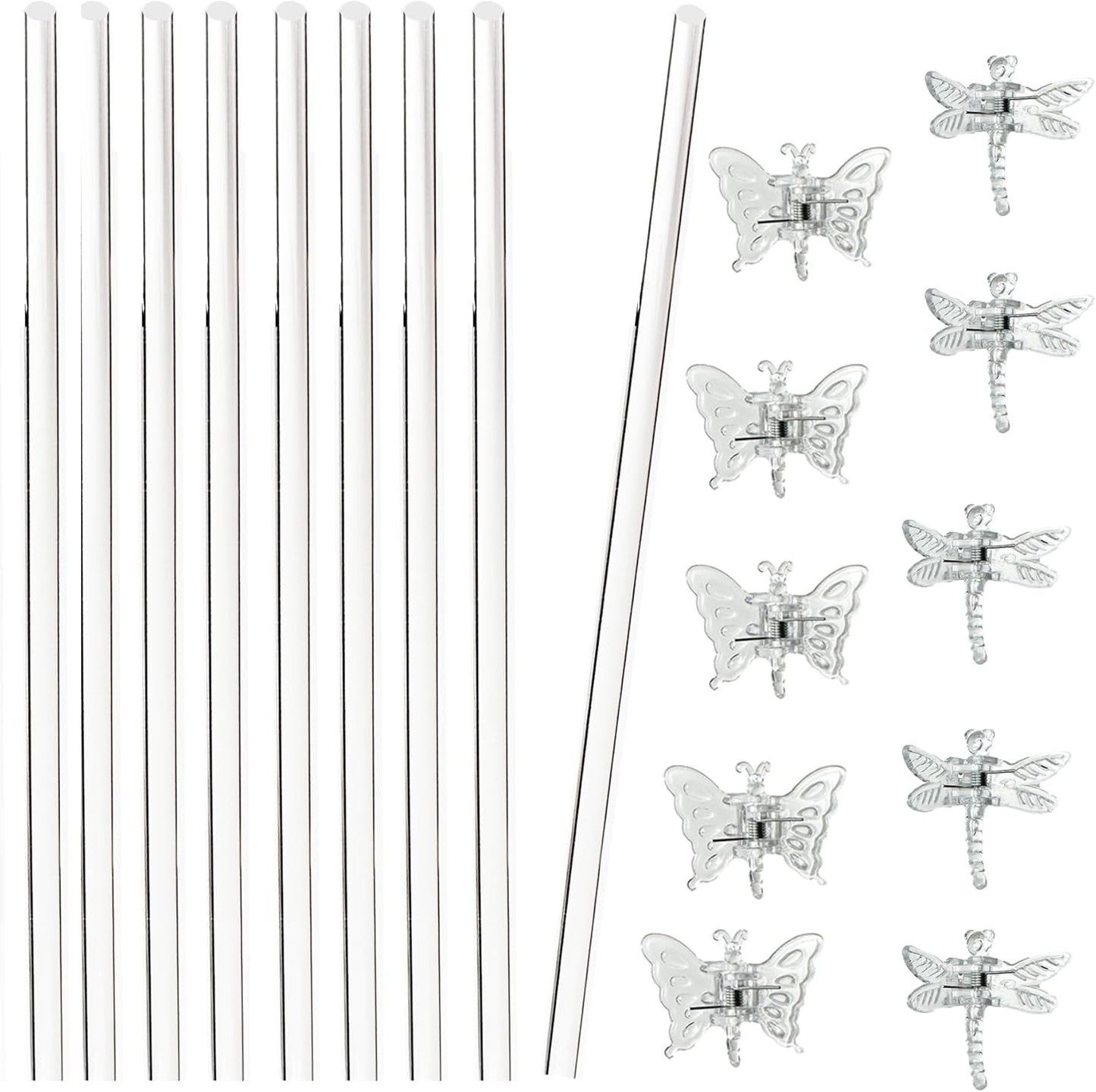 30 Estacas Acrílicas para Orquídeas y 30 Clips Soporte