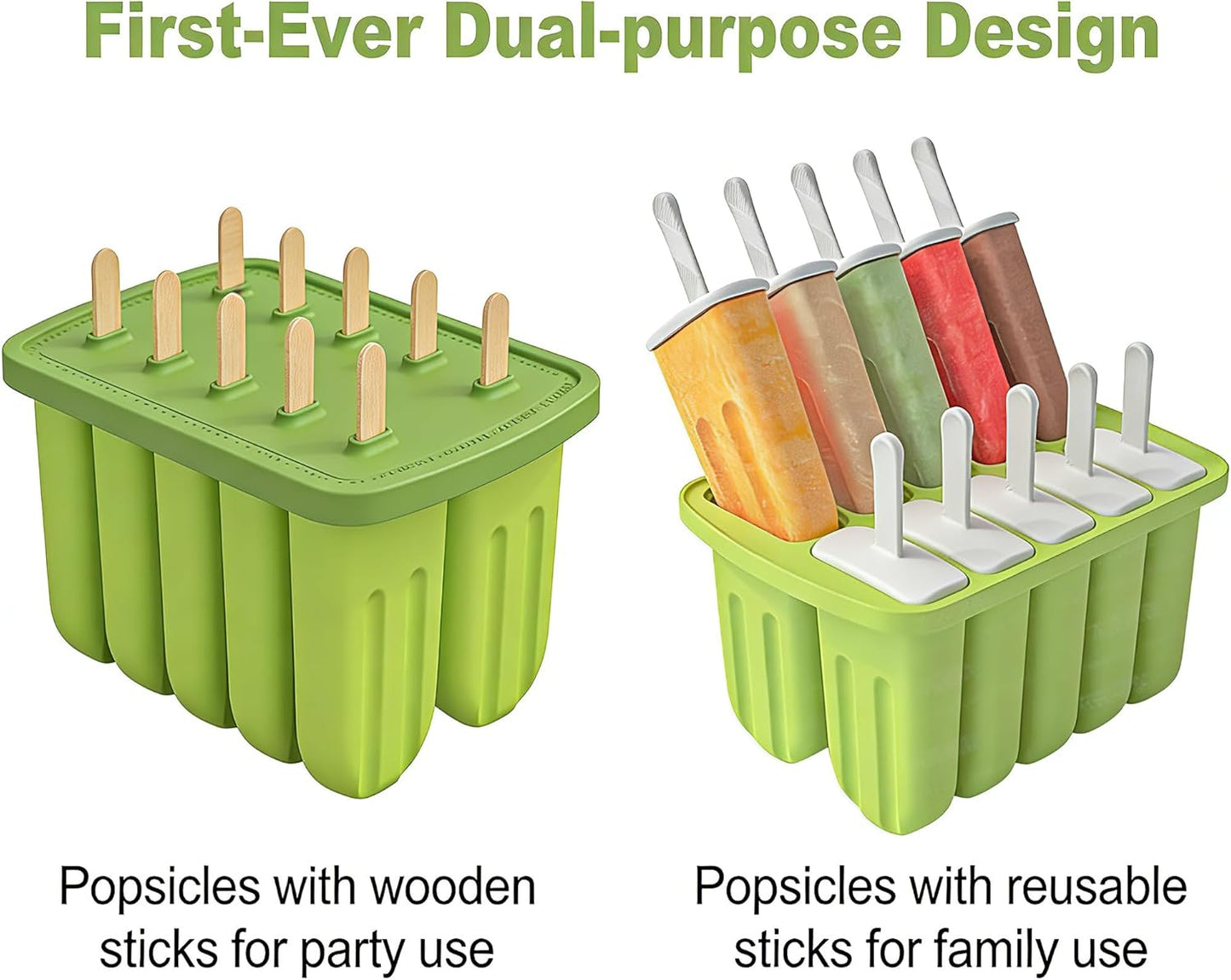 Moldes de paletas de silicona 10 piezas sin BPA para hacer paletas de hielo