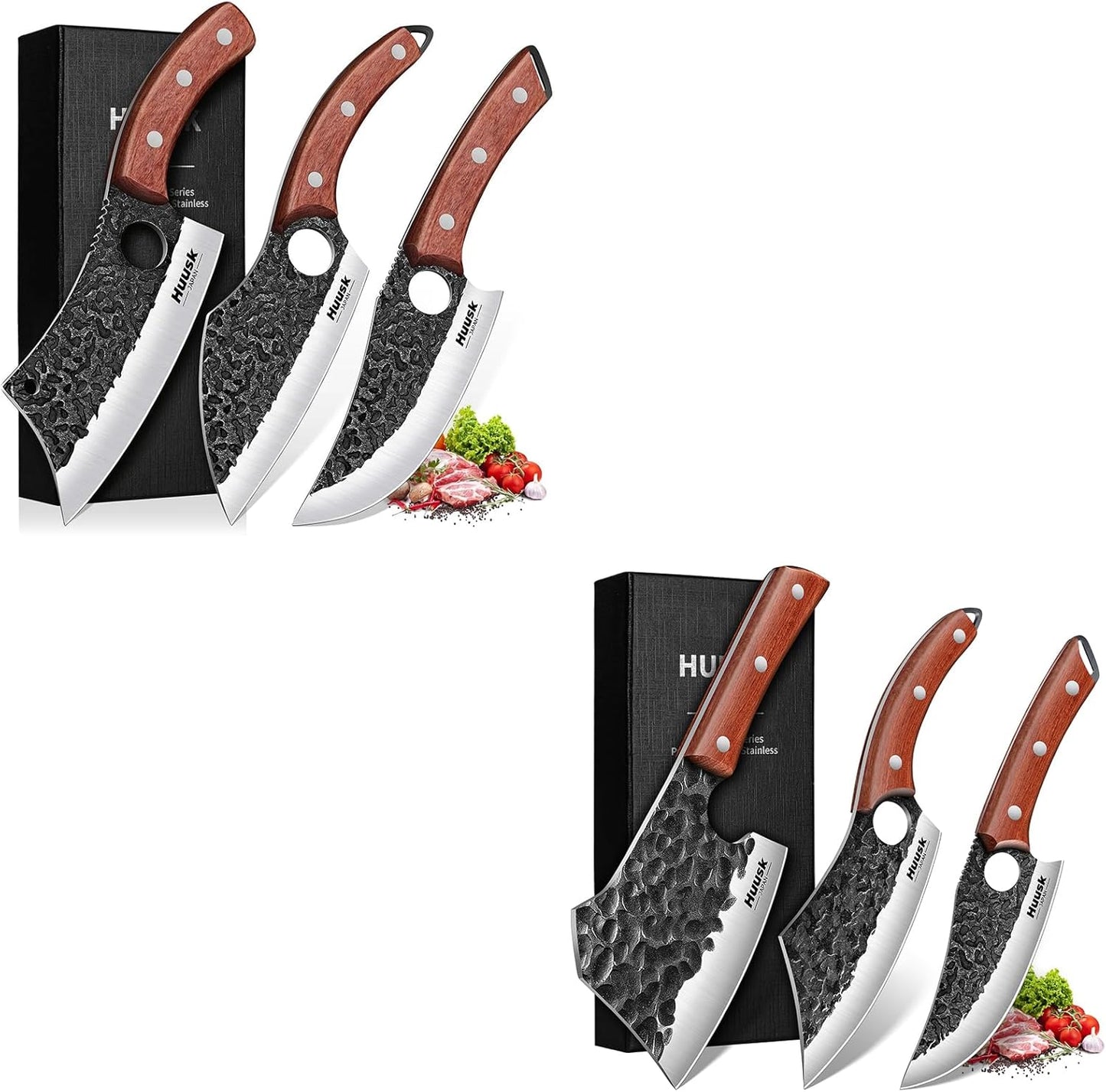 Set 6 Cuchillos Carnicero Forjados a Mano Japoneses