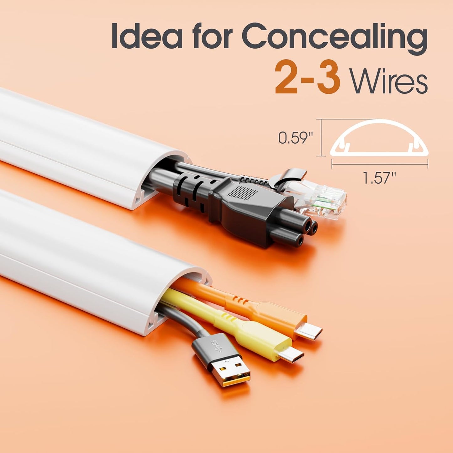 Kit tapacables 56.7pulg para 2-3 cables pared
