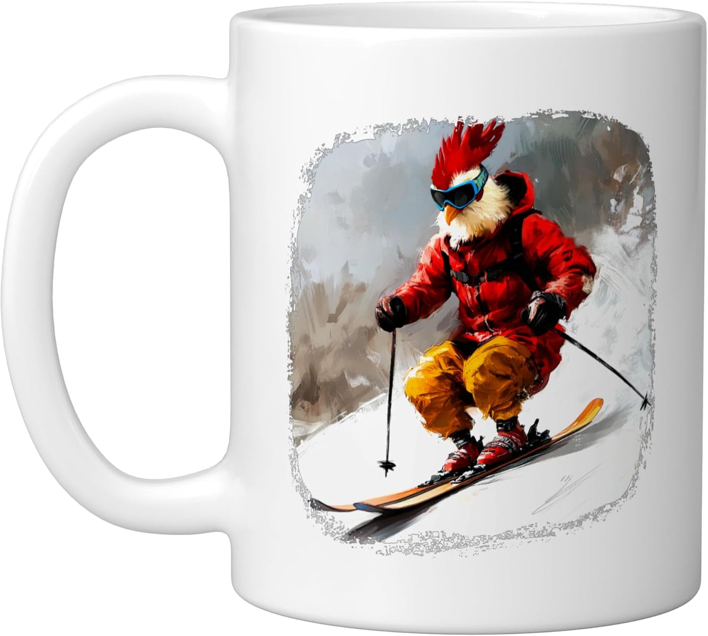 Taza Cerámica Pollo Blanca