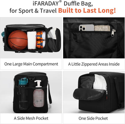 Bolsa gimnasio 40L para hombre Negro