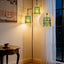Lámpara pie cristal 65pulg 2 luces doradas moderna sala dormitorio