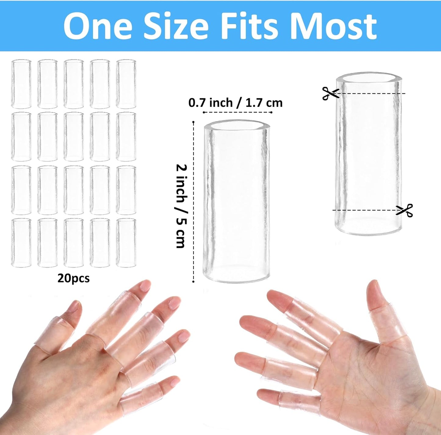 20 Protectores Dedos Ganchillo Silicona Reutilizables Transpirables