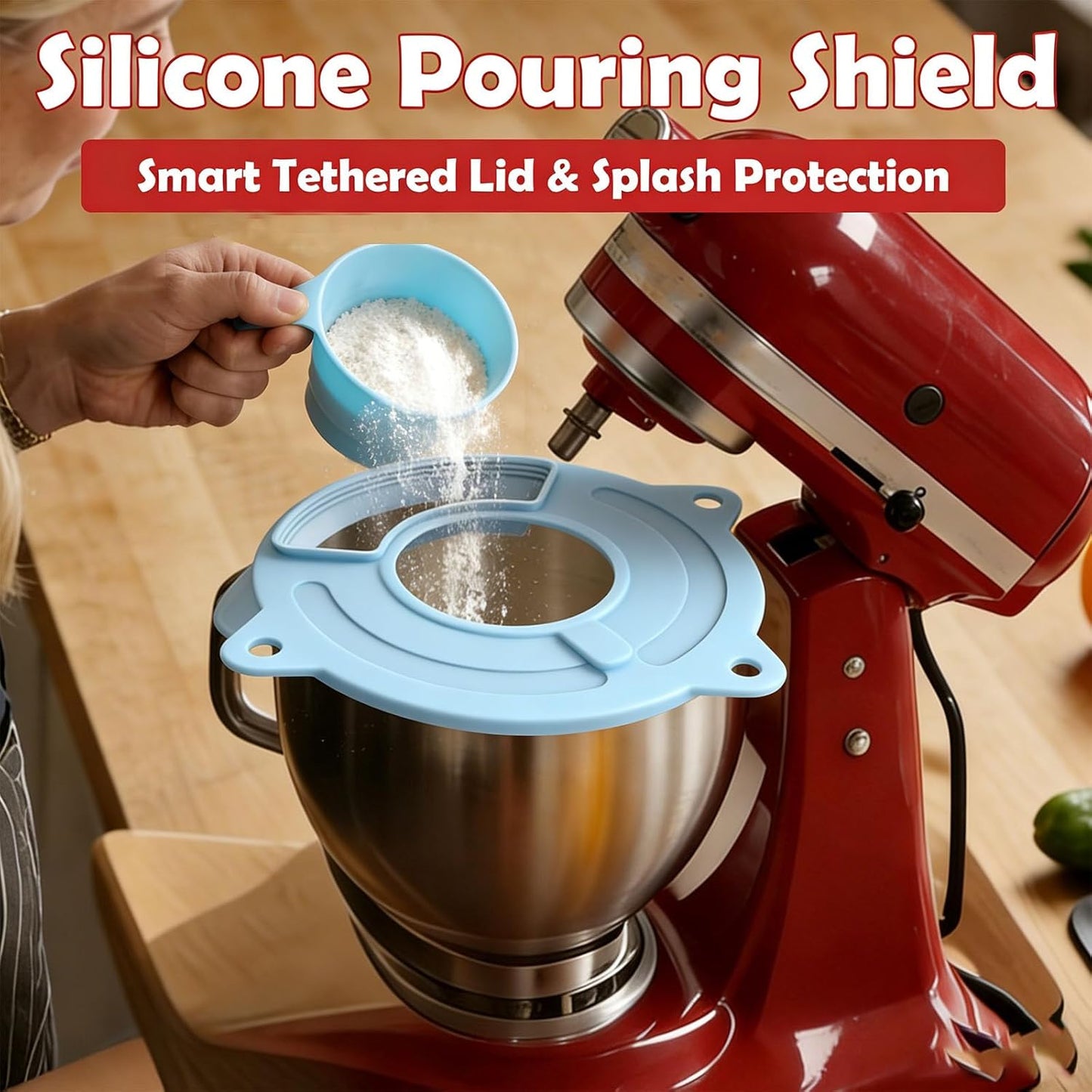 Protector silicona cubiertas tazones comp KitchenAid 4.5-5qt azul